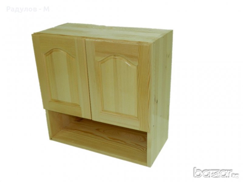Горен шкаф с две плътни вратички и ниша чам, снимка 1