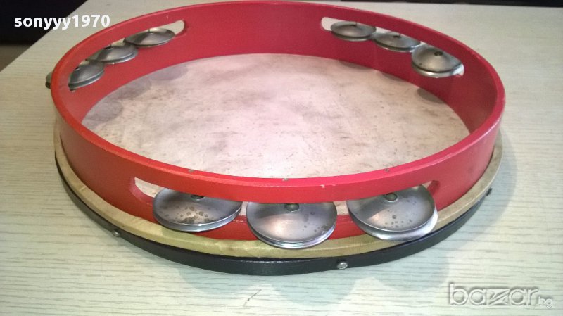 235lлв-АНТИК-Orfeus-оригинално даире-кожа дърво-37/6см, снимка 1