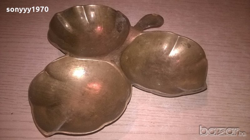 ретро колекция-17х17х17см-мед/месинг-внос швеицария, снимка 1