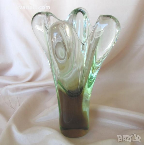 Стара Морано Кристално Стъкло Масивна Ваза, снимка 1