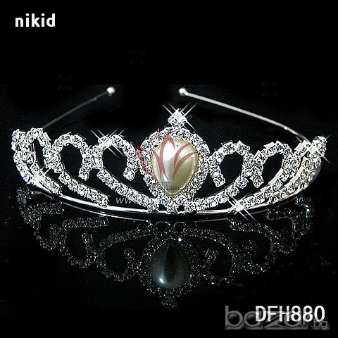 камък капка детска дамска корона диадема за коса глава, снимка 1