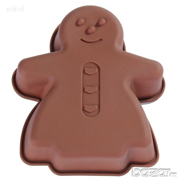джинджифилово човече средна силиконова форма тава направа кекс торта желиран сладкиш шоколад гипс, снимка 1
