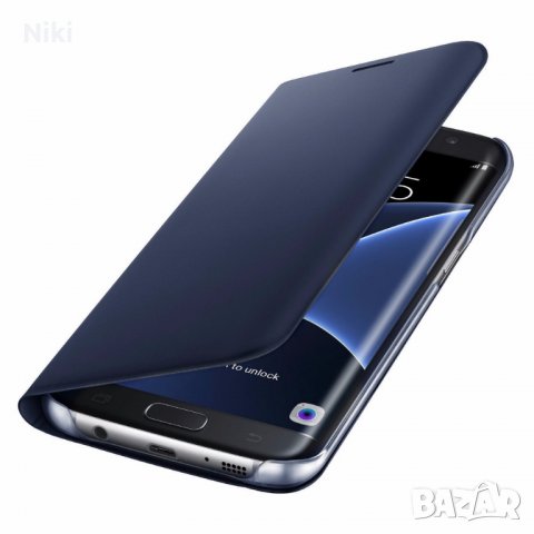 Оригинален флип кожен калъф за Samsung Galaxy S6 Еdge, S7, S7 Edge,  S8, S8 Plus  