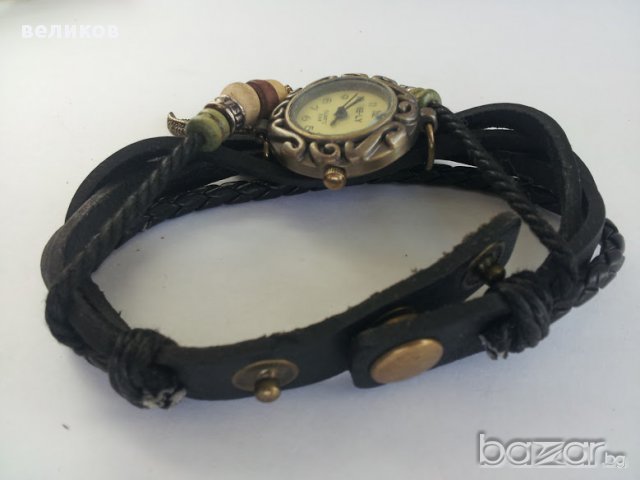красив дамски часовник гривна естествена кожа , снимка 3 - Дамски - 13440124