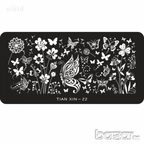  пеперуди и цветя плочка / щампа шаблон за печат на нокти - Нова TIAN XIN - 22