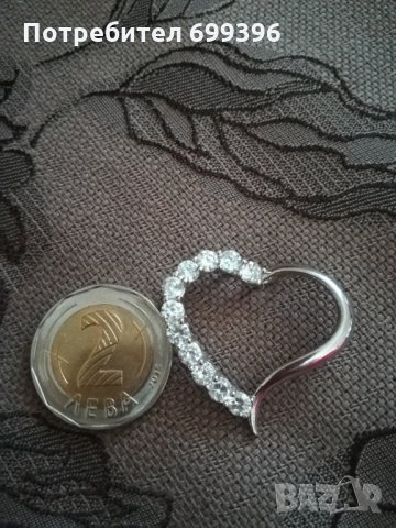 Сребърно сърце, снимка 2 - Колиета, медальони, синджири - 22819295