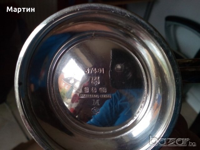 Посребрена масивна стара - Халба ( 777890) , снимка 4 - Сервизи - 18294760