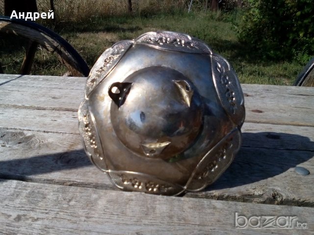 Старинна метална фруктиера с орнаменти, снимка 6 - Антикварни и старинни предмети - 19314879