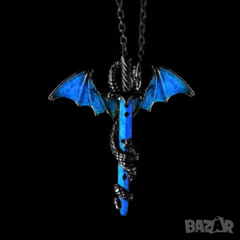 Game Of Thrones колие светещо в тъмното(сребърен меч + зелена Светлина), снимка 9 - Колиета, медальони, синджири - 21677412