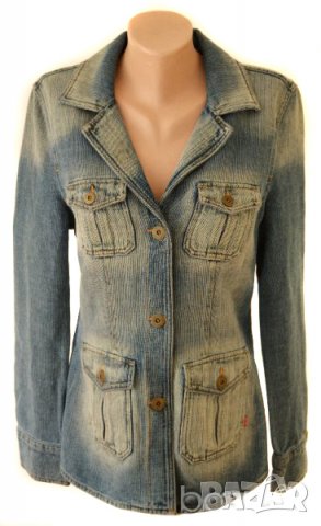 Mustang Jeans дамско дънково яке синьо месингови копчета 