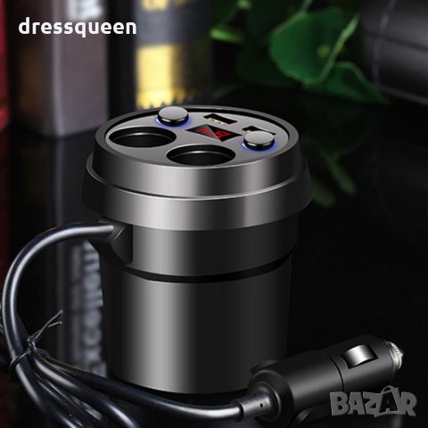 1917 3в1 волтметър, разклонител и зарядно за кола в чашка, снимка 7 - Аксесоари и консумативи - 23447587