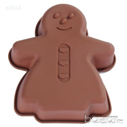 джинджифилово човече средна силиконова форма тава направа кекс торта желиран сладкиш шоколад гипс