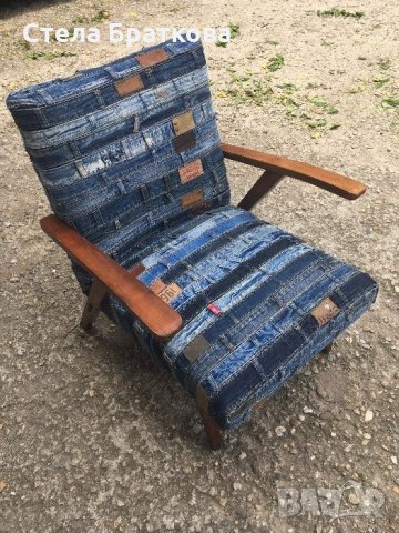 Дънкови кресла / Ръчно изработена дамаска , снимка 11 - Дивани и мека мебел - 22317721