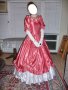 Бална рокля във викториански стил в розово и бяло, снимка 2