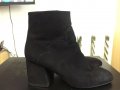 маркови кожени ботуши ZARA Trafaluc Black Suede Boots, снимка 3