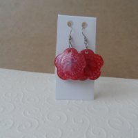 обеци Червени цветя, снимка 1 - Обеци - 17098751