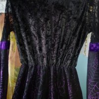 Уникална рокля в черно и преливащо лилаво , снимка 4 - Рокли - 24622938
