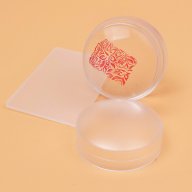НОВО голям широк силиконов плосък прозрачен печат тампон за щампа шаблон плочка маникюр нокти, снимка 2 - Продукти за маникюр - 15689250