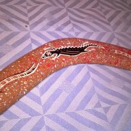 Throuwing boomerang hand crafted in australia-35/5см-внос швеицария, снимка 4 - Антикварни и старинни предмети - 15649362