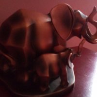 Слон с малко слонче.Масивна,стилизирана пластика, снимка 12 - Статуетки - 19920897