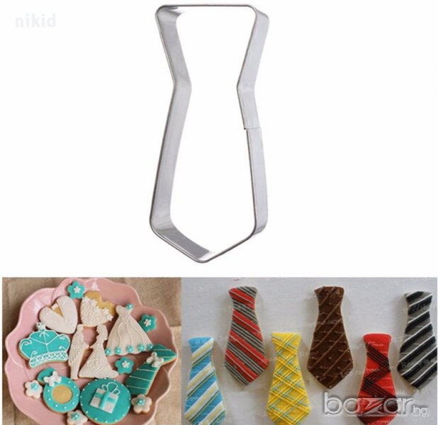 метална форма резец вратовръзка украса бисквитки фондан, снимка 1