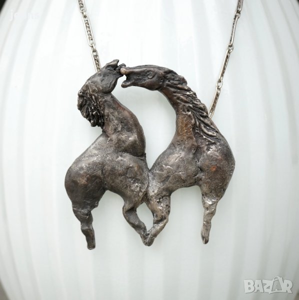 Авторски ар нуво медальон сребро 800, снимка 1