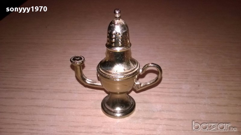 Мини ретро колекция-чаиник-мед/месинг-7х6х3см-внос швеицария, снимка 1