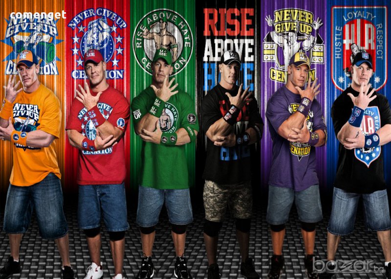 WWE! Детски кеч тениски на Джон Сина / John Cena HUSTLE RESPECT! Поръчай модел с твоя снимка, снимка 1