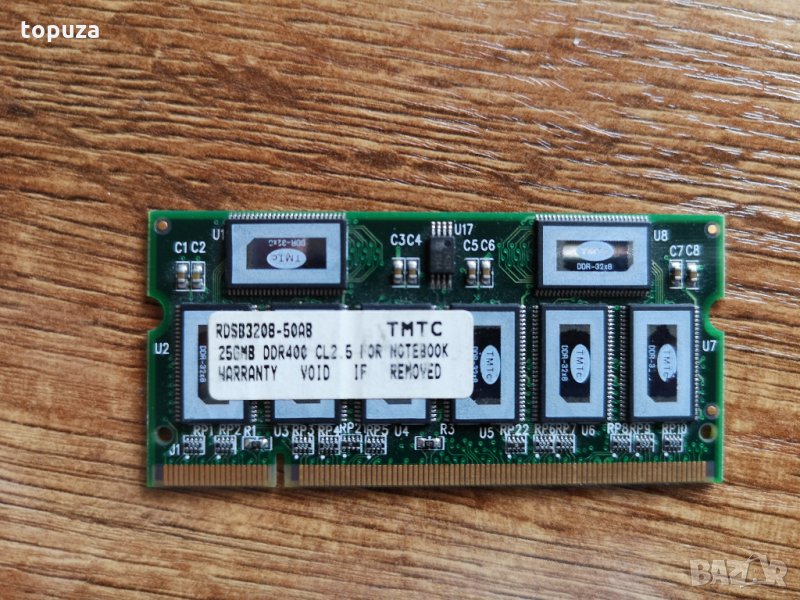 RAM рам памет за лаптоп TMTc RAM DDR 256MB 333MHz SODIMM CL2.5 PC2700 RDSB3208-60AG, снимка 1