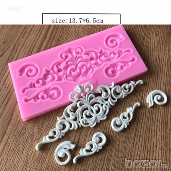 Б1 орнаменти кант борд силиконов молд форма за украса торта с фондан шоколад, снимка 1