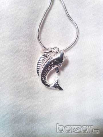 Посребрен гердан рибка НОВ НАЛИЧЕН, снимка 1