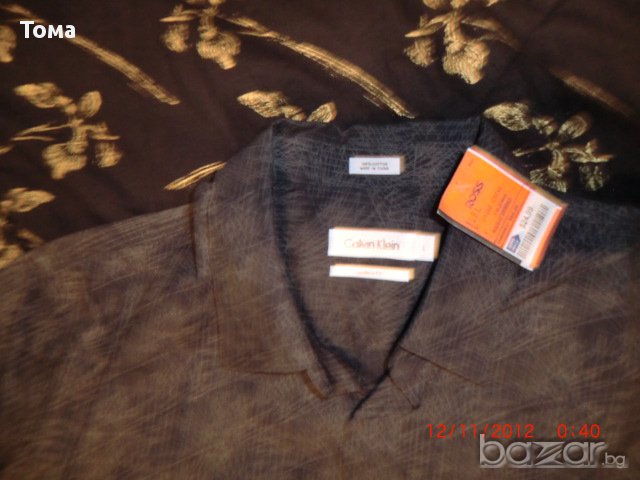 Мъжка риза къс ръкав Calvin Clain, снимка 4 - Ризи - 13465555