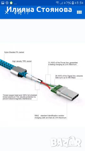 Дейта кабел зарядно зареждащ розов Samsung micro usb 3 метра 3м , снимка 5 - Оригинални зарядни - 25170813