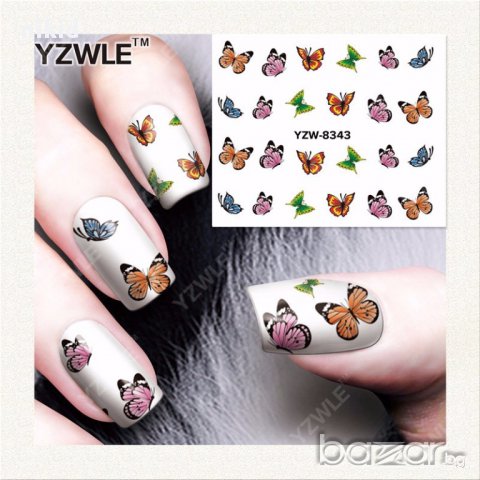 YZW-8343 YZW-8017 татос ваденки водни стикери маникюр пеперуди 