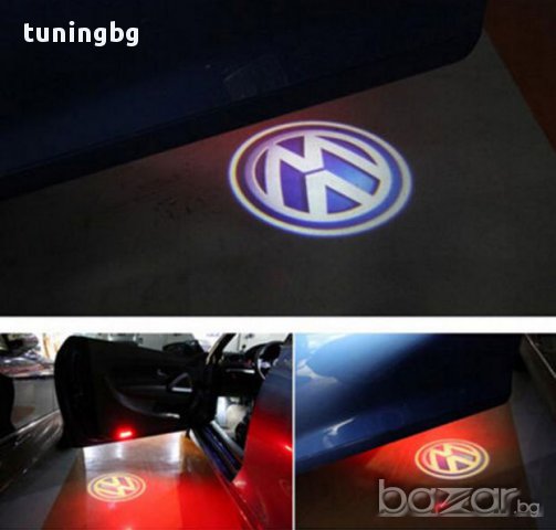  Лого проектор на мястото на плафона на вратата - VW правоъгълен, снимка 2 - Аксесоари и консумативи - 12524402