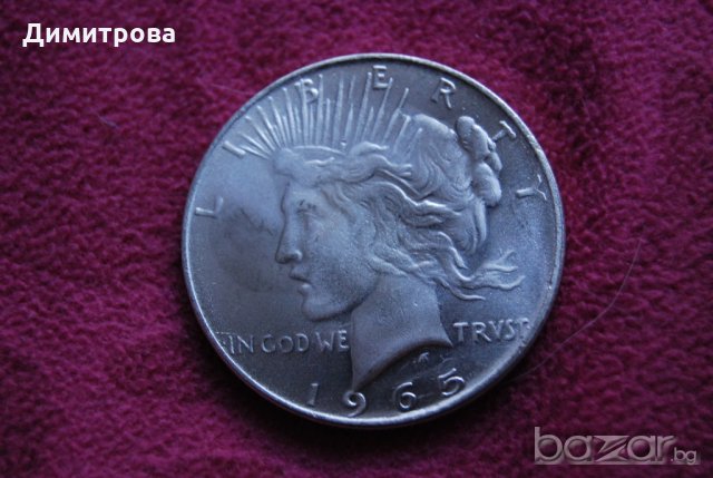 1 долар САЩ 1965, снимка 4 - Нумизматика и бонистика - 19840076