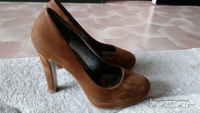 Велурени обувки, снимка 4 - Дамски обувки на ток - 20281850