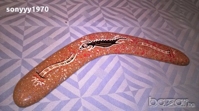 Throuwing boomerang hand crafted in australia-35/5см-внос швеицария, снимка 4 - Антикварни и старинни предмети - 15649362