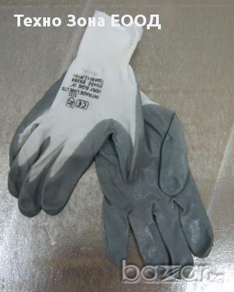 Ръкавици едностранно топени в латекс сиви „HERLY“, снимка 1 - Градинска техника - 15753573