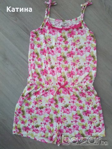 Pepperts флорален летен гащеризон, снимка 2 - Детски панталони и дънки - 21396417