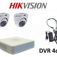 Комплект за видеонаблюдение с 2 HD-TVI камери HIKVISION + захр., снимка 1 - Комплекти за видеонаблюдение - 21149637