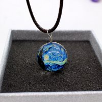 🔮 Сферични Кожени Колиета тип Вселена с уникални изображения - 3D ефект!, снимка 10 - Колиета, медальони, синджири - 22295466