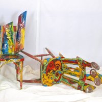 Декориран стар стол, снимка 3 - Столове - 22121531