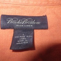 Мъжка риза с къс ръкав от лен Brooks Brothers, снимка 4 - Ризи - 25702812