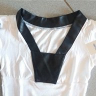 Дамски блузи рипс бяла рипс с кожа, снимка 5 - Тениски - 16286361