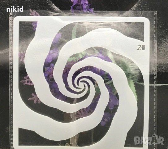 Водовъртеж шаблон стенсил спрей за торта украса кекс декорация с пудра захар, снимка 1