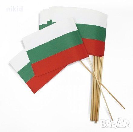 25 бр хартиени коктейлни знамена флагчета клечки РБ България за хапки, снимка 1