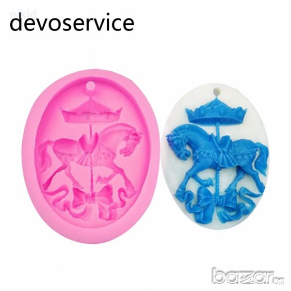 Овал въртележка  чадър карусел с конче кон лунапарк силиконов молд торта украса фондан шоколад и др, снимка 1