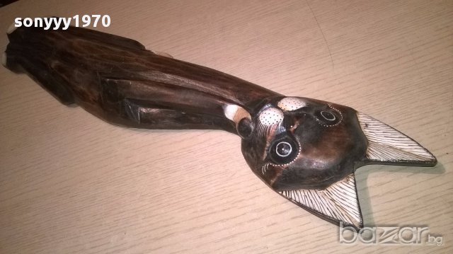 Голямо дървено коте-51х12х5см-внос швеицария, снимка 5 - Антикварни и старинни предмети - 16739689