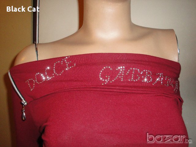 Елегантна червена дамска блуза с дълъг ръкав, реплика на "Dolce&Gabbana", "D&G", дамски топ, ръкави, снимка 6 - Блузи с дълъг ръкав и пуловери - 9205115